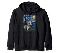 Dandie Dinmont Terrier Dog Van Gogh Starry Night Zip Hoodie