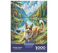 Dandie Dinmont Terrier Recycled Paper Puzzle for Adults 1000 Pc Dogs in Sunlit Forest Meadow Decompression Educational Game 38x26cm/1000pcs
