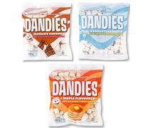 Dandies Mini Vegan Marshmallows Variety Pack - Chocolate, Vanilla & Maple Flavours | Gelatine-Free, Gluten-Free, No Artificial Colours or Flavours | 3 x 105g Bags