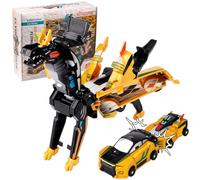 Dandin 2PCS Transforming Dragon Car Robot Toys,Transformer Car Unicorn Toys | 2 In 1 Collision Automatic Deformation Car Toys,Car Combination Transfor-mer Robot Toy,Birthday Gift