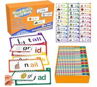 Dandin 30 Read and Rhyme Flip Books,Word Families Flash Cards,ABC Vocabulary Flash Cards,Educational Reading Games, Sight Word Phonics Flash Card, Flip Book Kit for Kids, for Education, Reading