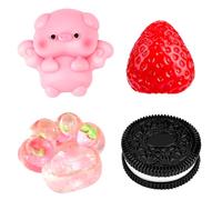 Dandin 4 PCS Taba Squishy Kit, Squishy Cat Paw Squeeze Toys, Cute Taba Squishies Stress Relief Toy, Stress Fidget Toys for Christmas, Halloween, Birthday Gifts for Girls Gifts