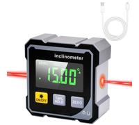 Dandin Digital Angle Finder with Electronic Laser, Digital Level Box & Inclinometer, 4-Side Magnetic Digital Angle Gaug Dual Laser, IP54 Waterproof for Woodworking, Construction, Decoration, DIY