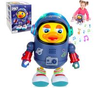 Dandin Electric Musical Dancing Duck Robot Toy, Dancing Space Duck With Music & Lights, Children Interactive Early Educational Toy Singing Walking Moving Dancings Toys for Christmas Birthday Gifts