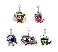 Dandi's World Keychain Dandy Figure Pendant Goob,Tisha,Vee Acrylic Chain Key Bag Decor Accessories Anime Cos Props 5pcs