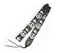 D'Andrea unisex-adult VintageGuitar Strap, Peace-dove (Black), 2'' W x 54'' L