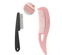 Dandruff Comb 2PC Upgraded Fine Tooth Scalp Detox Comb Lice for Women & Men Scalp Detoxing, Sweep & Massage Hair Brush Tool for Hair Care Tool (pink)