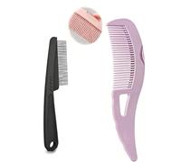 Dandruff Comb 2PC Upgraded Fine Tooth Scalp Detox Comb Lice for Women & Men Scalp Detoxing, Sweep & Massage Hair Brush Tool for Hair Care Tool (Purple)