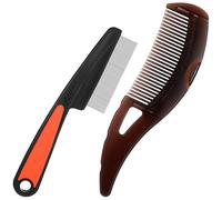 Dandruff Comb for Scalp Psoriasis, Stainless Steel Fine Tooth Comb Set of 2 - Scalp Exfoliator for Dandruff Removal, Lice Comb, Massage and Detoxing for Men and Women