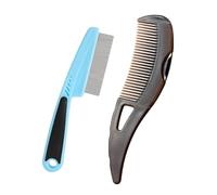 Dandruff Comb Self-cleaning, Wide Hollow Tooth Hair Brush for Scalp Care/Massage/Detox/Clean with Button/Gua Sha Handle for Women Men Kids -Blue&Brown