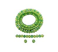 DandS ltd Crackle Lampwork Glass Beads for Jewelry Making, Green, Vibrant DIY Bracelets, Necklaces, Beading Supplies & Craft Kits for Handmade Jewelry, 80pcs 0.39 inch (10mm), #J253-10