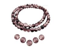 DandS ltd Crackle Lampwork Glass Beads for Jewelry Making, Hematite Quartz, Vibrant DIY Bracelets, Necklaces, Beading Supplies & Craft Kits for Handmade Jewelry, 80pcs 0.39 inch (10mm), #J263-10