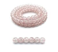 DandS ltd Crackle Lampwork Glass Beads for Jewelry Making, Pink Quartz, Vibrant DIY Bracelets, Necklaces, Earrings, Beading Supplies & Craft Kits for Handmade Jewelry, 80pcs 0.39 inch (10mm), #J280-10