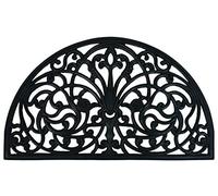 Dandy by William Armes, Wrought Iron Effect 1/2 Half Moon Rubber Door Mat Heavy Duty Non Slip, Black, 75 x 45
