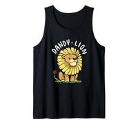 Dandy Lion Pun Cute Dandelion Lion Cartoon Tank Top