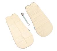 DandyLion Baby Sleeping Bag 2.5 TOG - Newborn Swaddle & Sleep Sack 3-12 Months with Dummy Clip, 100% Soft Cotton & Breathable, Twin Zipper, Wearable Blanket, Hip-Healthy Design - Creamy Colour
