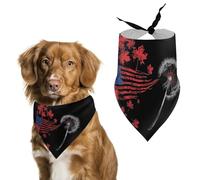 Dandylion US And Canada Maple Flag Flight Dog Bandana Puppy Cat Scarfs Bibs Washable Triangle Kerchief Pet Gifts