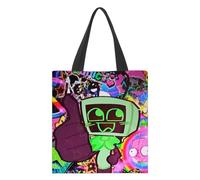 Dandy's World Canvas Shopping Bag (33x38cm) - Reusable Grocery Tote Duty Market Bag for Daily Use, Commuting, and Shopping (N)