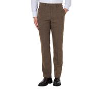 Dane D1 Coffee Classic Herringbone Tweed Tailored Fit Trousers XPOSED Brown 42