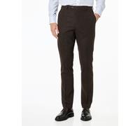 Dane D1 Coffee Classic Herringbone Tweed Tailored Fit Trousers XPOSED Brown 42