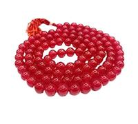 Dane Gems Ruby Stone Mala Original Certified Natural Grade Manik Stone Mala 108 Moti Japa Mala Manikya Mala Surya Ratan Ruby Mala For Men & Women Meditation Rosary ओरिजिनल माणिक रत्न की माला