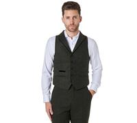 Dane Tweed Collar Waistcoat - Elegant & Timeless XPOSED Green 48