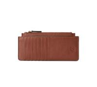 DANEAULT Long Pebbled Stacker Wallet - Leather Multifunctional Wallet - Elegant & Versatile - Women's Wallet & Accesories, Chestnut