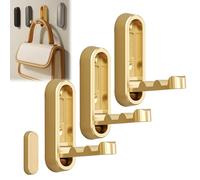Daneohm Heavy Duty Wall Hooks - 3pcs Gold, Metal, 100% Metal Composition, Modern Style, Wall, Bathroom, Shower, Coat, Towel, Holder, Robe, Purse, Garment, Hangers