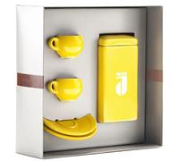 Danesi Duo Plus Set Yellow - Dark Cassette Coffee 250 g + 2 cups and 2 saucers - yellow