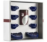 Danesi La Forma Sprint Gift Pack - Dark's Cassette Kava 250g + 6 espresso cups and 6 saucers - blue