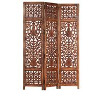 danessa wooden 3 panels 120cm x 165cm room divider in brown