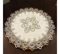 DANETI Table Cloth Lace Trim Banquet Party Big Tablecloth Bedroom Balcony Small Round Table Cloth Tapete Christmas Decoration 60cm sandycolour
