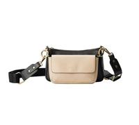 DANEULT Double Up Bag - The Penny - Leather Bag Set for Women - 2-in-1 Crossbody & Travel Bag - Women's Handbag, Cream & Black, Double Up Bag