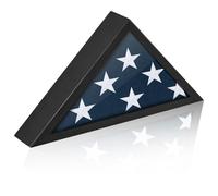 DANF FLAG Flag Case for Burial Flag, 5' x 9.5' Funeral Flag Display Case Black Wood Memorial Flag Shadow Box for Military Veterans with Acrylic Covered and Wall Mounted