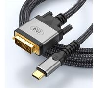 Danfetsoy USB C to DVI Cable 6.6ft Thunderbolt 3/4 Compatible, 4K @30Hz | Type-C to DVI Adapter Braided Cord for Macbook, Iphone, Pad, Galaxy