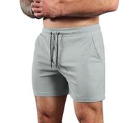 Danfiki Men's Running Shorts Waffle Elastic Waist Drawstring Workout Grey | waffle,breathable,holiday, vacation,work, office, jogging, running, sports, workout, street casual, lounging,superdry,bermuda