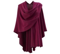 Danfiki Poncho for Women Knitted Shawls and Wraps Cross Front Cape Cashmere Feel Cardigan Multiway