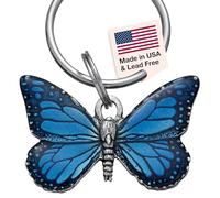 Danforth - Butterfly Pewter Keyring (Blue)