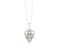 DANFORTH - Motherhood Knot Necklace, Modern Pewter Celtic Jewelry For Women, Gift for Mom, Grandma - Measures ⅞” Tall and ¾” Wide, 18" Box Chain - Handcast in the USA