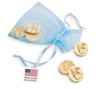 DANFORTH Pewter Muse Angels Pocket Token Pack of 10 - Lead-Free Guardian Angel Keepsake Coins for Encouragement, Remembrance & Spiritual Gifts | Made in USA, 1 x 7/8 inches, Gold Plated Pewter, no