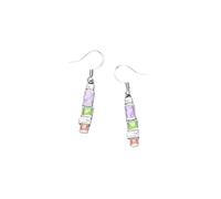 DANFORTH Wildflower Dangle Earrings 1 Inch Tall and 1/8 Inches Wide- Elegant Pewter Stepping Stone Jewelry for Women, Nature Inspired Floral Design, Handcrafted Vermont Gift