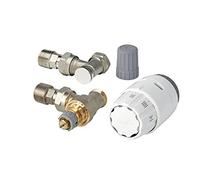 Danfoss 013G6006 RAS-C2 Combi TRV with LOCKSHIELD Valve 10mm for Two-Pipe Domestic Heating Systems - Flow Selectable, High Accurate Temperature Control - Bi-Directional Valve (White)