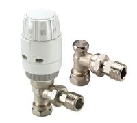 Danfoss Ras-C2 Angled Thermostatic Radiator Valve And Lockshield 15mm 013G600500