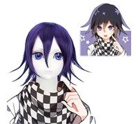 DanganRonpa Cosplay funny Wig Miu Iruma Costume Play Woman Adult Wigs Halloween Anime Game Dangan Ronpa Hair + wig cap One Size Ouma Kokichi wig