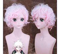 DanganRonpa Cosplay funny Wig Miu Iruma Costume Play Woman Adult Wigs Halloween Anime Game Dangan Ronpa Hair + wig cap One Size Komaeda Nagito wig