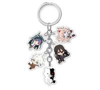 Danganronpas Figure Keychain Game Anime Danganronpas Cosplay Keyring Pendant Danganronpas Five Characters Acrylic Chain