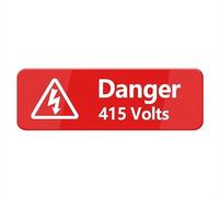 Danger 415 Volts Sign Stickers, 10X3 Inch Acrylic Plaque With Strong Adhesives For Door Office Business Outdoor, White Letters On Red Background