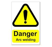 Danger Arc Welding Sign - Safety Sign Board in Corrugated Plastic 300mm x 200mm x 4mm, Printed and Laminated for Workplace and Industrial Use Mig Tig