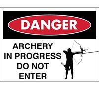 Danger Archery In Progress Do Not Enter Warning Sign Metal Poster Tin Sign Bathroom Decor Poster For Indoor Outdoor 20X30cm