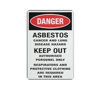 Danger Asbestos Cancer And Lung Disease Hazard 12 X 8 Inches Aluminum Metal Warning Signage With Symbol For Indoor Outdoor Use